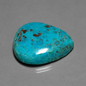 34.91캐럿 천연 멀티컬러 크리소콜라, 배 모양, 29.1×24.5 mm, 불투명체