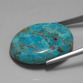 41.09캐럿 천연 멀티컬러 크리소콜라, 타원형 컷, 31.2×24.7 mm, 불투명체