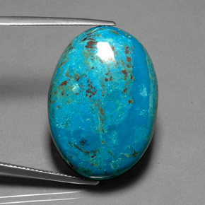36.15캐럿 천연 멀티컬러 크리소콜라, 타원형 컷, 29.6×21 mm, 불투명체
