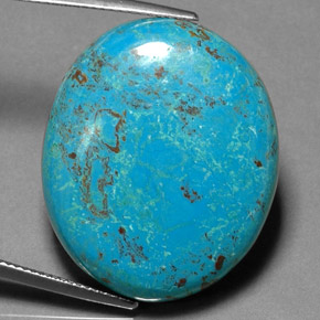 30.84캐럿 천연 멀티컬러 크리소콜라, 타원형 컷, 28.2×23.7 mm, 불투명체