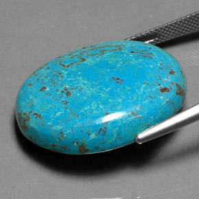 30.84캐럿 천연 멀티컬러 크리소콜라, 타원형 컷, 28.2×23.7 mm, 불투명체
