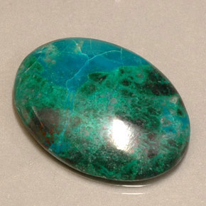 20.04캐럿 천연 멀티컬러 크리소콜라, 타원형 컷, 25.1×18.2 mm, 불투명체