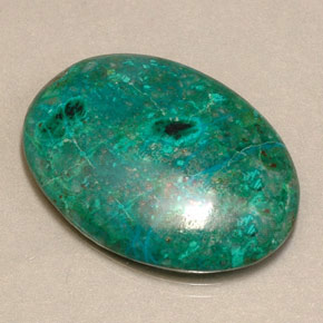 16.38캐럿 천연 멀티컬러 크리소콜라, 타원형 컷, 24.8×18.2 mm, 불투명체