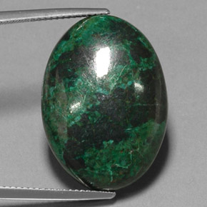 31.04캐럿 천연 멀티컬러 크리소콜라, 타원형 컷, 25×17.8 mm, 불투명체