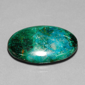 19.52캐럿 천연 멀티컬러 크리소콜라, 타원형 컷, 25.1×18.2 mm, 불투명체