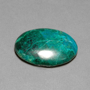 20.30캐럿 천연 멀티컬러 크리소콜라, 타원형 컷, 25.1×18.1 mm, 불투명체