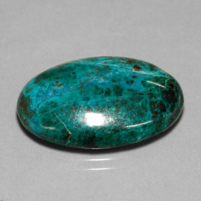 21.92캐럿 천연 멀티컬러 크리소콜라, 타원형 컷, 25×18.1 mm, 불투명체