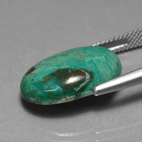 7.78캐럿 천연 그린 크리소콜라, 타원형 컷, 18.1×13.2 mm, 불투명체