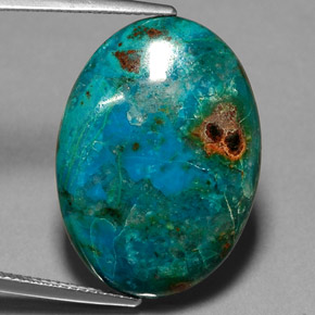 20.31캐럿 천연 멀티컬러 크리소콜라, 타원형 컷, 25.1×18.2 mm, 불투명체