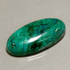 34.11캐럿 천연 멀티컬러 크리소콜라, 타원형 컷, 30.9×15.4 mm, 불투명체