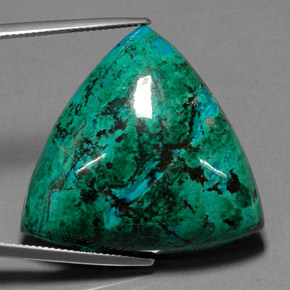 63.50캐럿 천연 멀티컬러 크리소콜라, 트릴리언, 32.1×30.8 mm, 불투명체