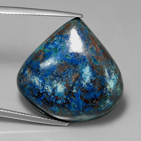 35.70캐럿 천연 멀티컬러 크리소콜라, 배 모양, 25.2×25.7 mm, 불투명체
