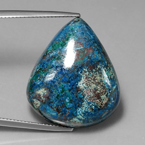 32.81캐럿 천연 다색 크리소콜라, 배 모양, 불투명체
