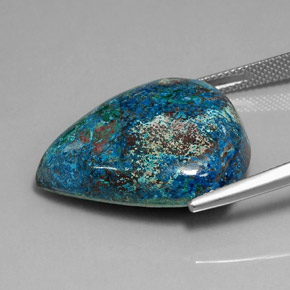 32.81캐럿 천연 다색 크리소콜라, 배 모양, 불투명체