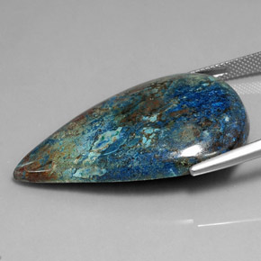 41.46캐럿 천연 다색 크리소콜라, 배 모양, 불투명체