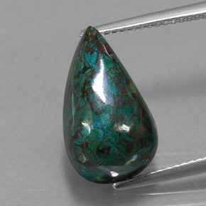 11.95캐럿 천연 멀티컬러 크리소콜라, 멋진 모양, 16.4×9.7 mm, 불투명체