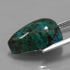 11.95캐럿 천연 멀티컬러 크리소콜라, 멋진 모양, 16.4×9.7 mm, 불투명체