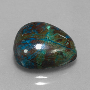 7.15캐럿 천연 멀티컬러 크리소콜라, 배 모양, 14.1×12.3 mm, 불투명체