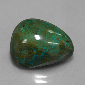 15.79캐럿 천연 멀티컬러 크리소콜라, 배 모양, 16.7×12.8 mm, 불투명체