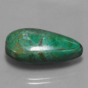 22.00캐럿 천연 멀티컬러 크리소콜라, 배 모양, 25.3×12.8 mm, 불투명체