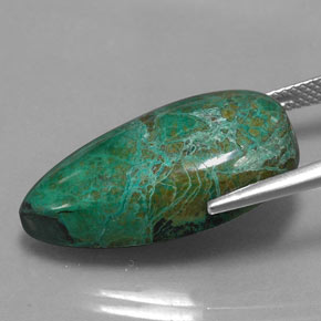 22.00캐럿 천연 멀티컬러 크리소콜라, 배 모양, 25.3×12.8 mm, 불투명체