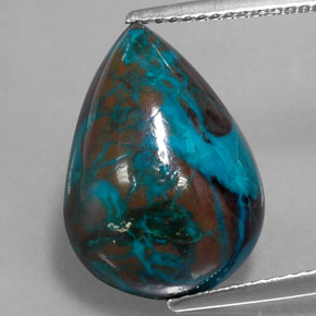 8.85캐럿 천연 멀티컬러 크리소콜라, 배 모양, 17.4×12.5 mm, 불투명체