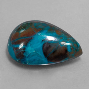 8.85캐럿 천연 멀티컬러 크리소콜라, 배 모양, 17.4×12.5 mm, 불투명체