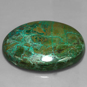 166.65캐럿 천연 멀티컬러 크리소콜라, 타원형 컷, 49.9×36.1 mm, 불투명체