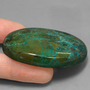 166.65캐럿 천연 멀티컬러 크리소콜라, 타원형 컷, 49.9×36.1 mm, 불투명체
