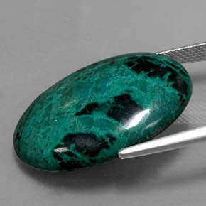 20.62캐럿 천연 멀티컬러 크리소콜라, 타원형 컷, 25.1×18.1 mm, 불투명체