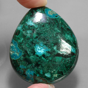 95.08캐럿 천연 멀티컬러 크리소콜라, 배 모양, 37.4×32.6 mm, 불투명체