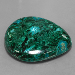 95.08캐럿 천연 멀티컬러 크리소콜라, 배 모양, 37.4×32.6 mm, 불투명체