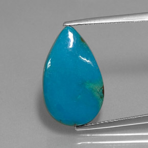 6.88캐럿 천연 멀티컬러 크리소콜라, 배 모양, 18.8×11.5 mm, 불투명체
