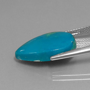 6.88캐럿 천연 멀티컬러 크리소콜라, 배 모양, 18.8×11.5 mm, 불투명체