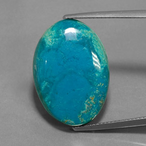 13.12캐럿 천연 멀티컬러 크리소콜라, 타원형 컷, 23.4×16.6 mm, 불투명체