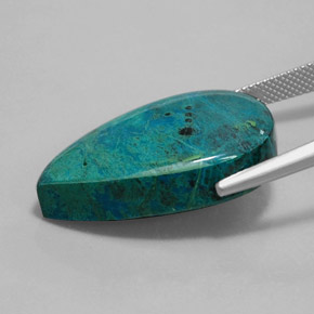 31.71캐럿 천연 다색 크리소콜라, 배 모양, 불투명체