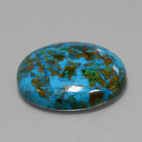 47.87캐럿 천연 멀티컬러 크리소콜라, 타원형 컷, 30.7×24.1 mm, 불투명체