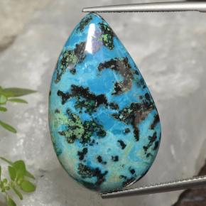 25.06캐럿 천연 멀티컬러 크리소콜라, 배 모양, 29.9×18.3 mm, 불투명체