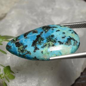 25.06캐럿 천연 멀티컬러 크리소콜라, 배 모양, 29.9×18.3 mm, 불투명체