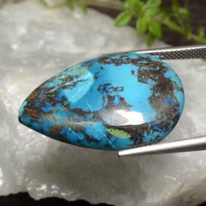 34.39캐럿 천연 다색 크리소콜라, 배 모양, 불투명체