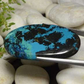 89.23캐럿 천연 다색 크리소콜라, 타원형 컷, 불투명체