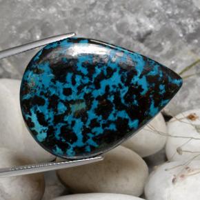 53.42캐럿 천연 멀티컬러 크리소콜라, 배 모양, 35.5×26.4 mm, 불투명체