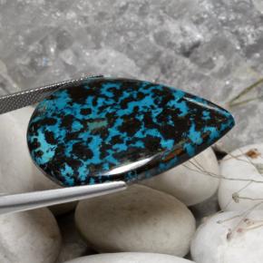 53.42캐럿 천연 멀티컬러 크리소콜라, 배 모양, 35.5×26.4 mm, 불투명체