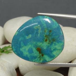 24.72캐럿 천연 멀티컬러 크리소콜라, 멋진 모양, 24.9×21.8 mm, 불투명체