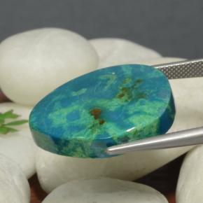 24.72캐럿 천연 멀티컬러 크리소콜라, 멋진 모양, 24.9×21.8 mm, 불투명체