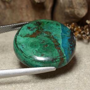 31.81캐럿 천연 다색 크리소콜라, 라운드 컷, 불투명체