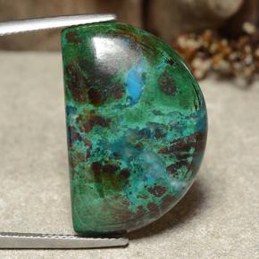 28.27캐럿 천연 멀티컬러 크리소콜라, 멋진 모양, 26.1×17.2 mm, 불투명체