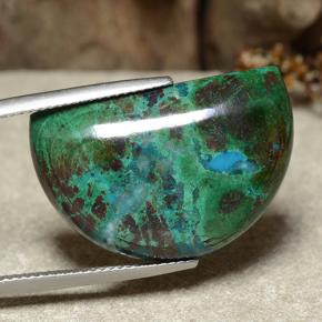 28.27캐럿 천연 멀티컬러 크리소콜라, 멋진 모양, 26.1×17.2 mm, 불투명체