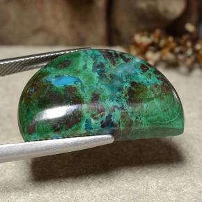 28.27캐럿 천연 멀티컬러 크리소콜라, 멋진 모양, 26.1×17.2 mm, 불투명체