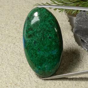 60.57캐럿 천연 다색 크리소콜라, 타원형 컷, 불투명체